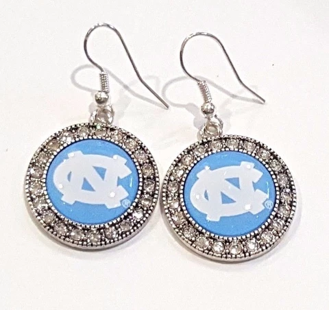 New North Carolina Tar Heels  Round Shaped Earrings Cover