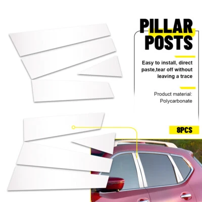 For 2014-2020 Nissan Rogue Chrome Door Pillar Covers Post Trims Car Accessories - Image 1 of 4