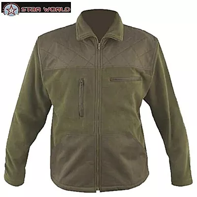 Stilvolle Jagdjacke SWI aus Fleece grün; Freizeitjacke Fleecejacke Herrenjacke - Bild 1 von 4