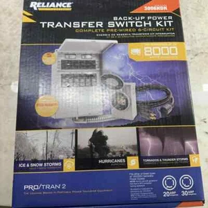 30 Amp 250-Volt 7500-Watt Non-Fuse 6-Circuit Transfer Switch Kit - Reliance New - Picture 1 of 1