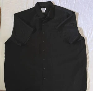 HB Men's Short Sleeve Button-Down Shirt Black Sz 3XL Big Tall Euc - Picture 1 of 4