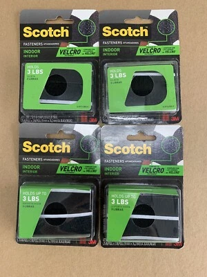 4 paquetes de sujetadores escoceses 3M negros para tiras de 3 pulgadas en interiores Foto 1 de 4