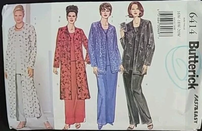 Butterick 6414 Women's Size 16W-20W Pants  Jacket Top Skirt  - Image 1 of 2