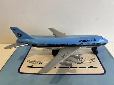 Vintage Korean Air B747 Giocattolo Jet Clover Mini Power Pull Back and Release Funziona!!! - Immagine 1 di 4