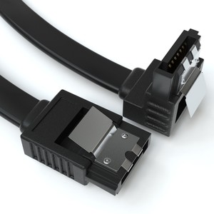 0,5m SATA-3 Kabel Schwarz S-ATA 6 Gb/s High Speed SSD HDD 90° Winkel Datenkabel
