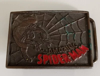 Hebilla de cinturón vintage 1979 Marvel The Amazing Spider-Man Lee Co bronce Foto 1 de 2