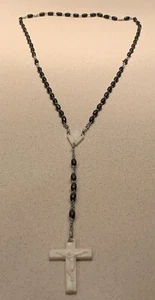 Vintage Small Bead Old And Ornate Rosary 24 Inches In Length. - Picture 1 of 9