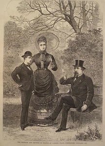 EMPEROR AND EMPRESS OF FRANCE CAMDEN PLACE ENGLAND HARPER'S WEEKLY 1871 - Picture 1 of 1