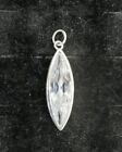 sterling silver 925 cz dangly Sparkly oval pendant 3cm new ex display