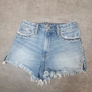 Abercrombie & Fitch Shorts Womens 26/2 Blue Denim Annie High Rise - Picture 1 of 16