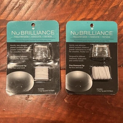 2 NuBrilliance Microdermabrasion Fine Diamond Tip 10 Replacement Filters 30217FC - Image 1 of 3
