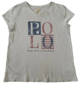 Polo Ralph Lauren Kids Girls White Logo Short Sleeve T Shirt XL 16 - Picture 1 of 6