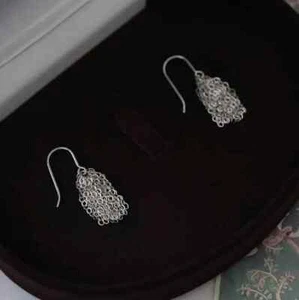 Surgical Stainless Steel 1.5mm Cable Chain Tassel Earrings 3-3.5cm - Picture 1 of 2