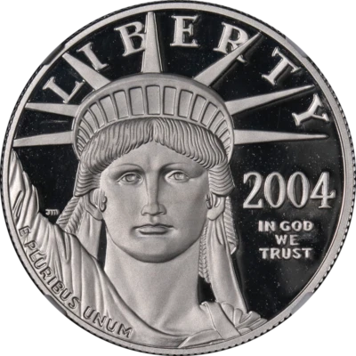 2004-W Platinum American Eagle $100 NGC PF70 Ultra Cameo STOCK - Image 1 of 4