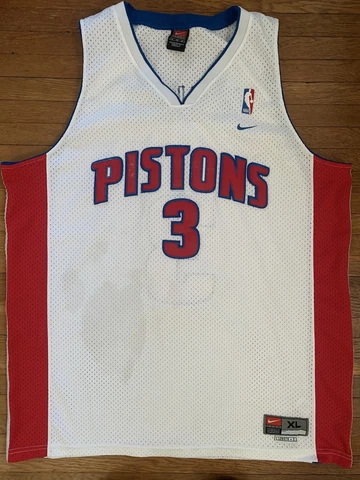Ben Wallace Men's XL Nike Swingman Detroit Pistons NBA Jersey White Cover