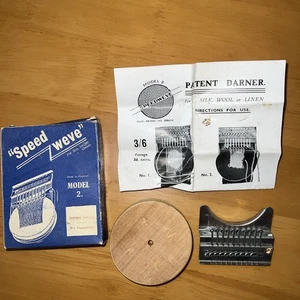 Vintage Speedweve Darning Loom with 10 Hooks & Instructions E. &A Chesstok Ltd - Picture 1 of 7