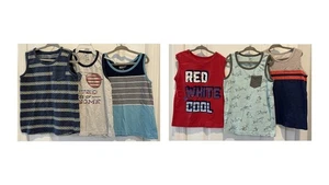 Lot of 6 Size 5/5T Boys Tank Tops Cotton Sharks Carter's Old Navy Cat & Jack - Picture 1 of 21