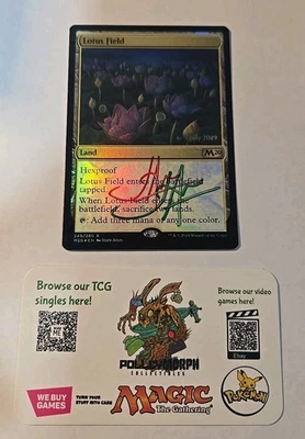 Lotus Field M20 Prerelease Foil Shadow Signed By Artist JOHN AVON In Green & Red - Image 1 of 4