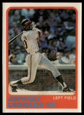 1988 Sportflics Jeffrey Leonard San Francisco Giants #82 - Image 1 of 2