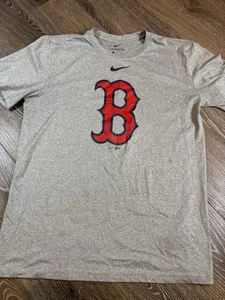 Nike Center Swoosh Boston Red Sox Dri Fit Shirt Gray Adult Medium - Picture 1 of 6