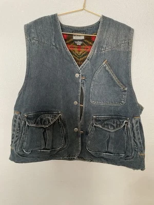 Chaleco Denim Robert Comstock Endurance De Colección Diseño Forro Interior Suroeste XL Foto 1 de 4