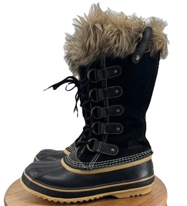 Sorel Joan of Arctic schwarz Kunstfell isoliert wasserdicht Winterstiefel Größe 6,5 - Bild 1 von 13