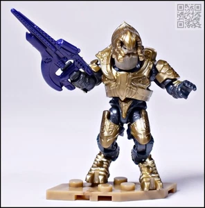NEW HALO MEGA CONSTRUX BLOKS GOLD ARBITER MINI FIGURE WARTHOG RUN GFT55 - Picture 1 of 7