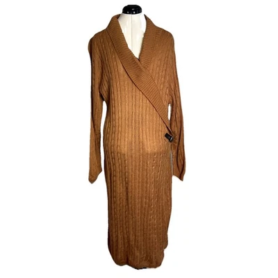 Jessica London Women Minimalist Neutral Pullover Faux Wrap Buckle Dress|Sz:18/20 - Image 1 of 4