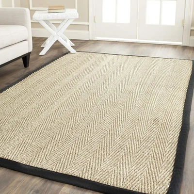 Alfombra de área 3x5 - Colección de fibra natural - Natural y negra, pastos marinos, arenque... Foto 1 de 4