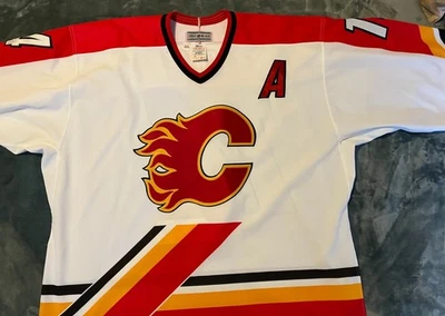 Theo Fleury Size 52 Authentic Calgary Flames CCM On Ice Jersey - Image 1 of 4