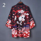 Women Japanese Kimono Coat Jackets Fox Retro Haori Yukata Loose Casual Cardigan