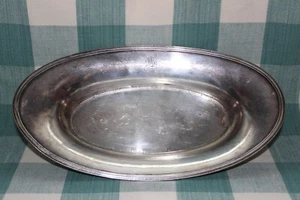 R WALLACE Silver Soldered Oval Bread Multi Purpose Initial B Dish 12" Serve BowI - Picture 1 of 5