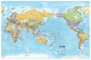 100x70cm Map of The World Political Print Poster Wall Chart Home Office Mural - Bild 1 von 10