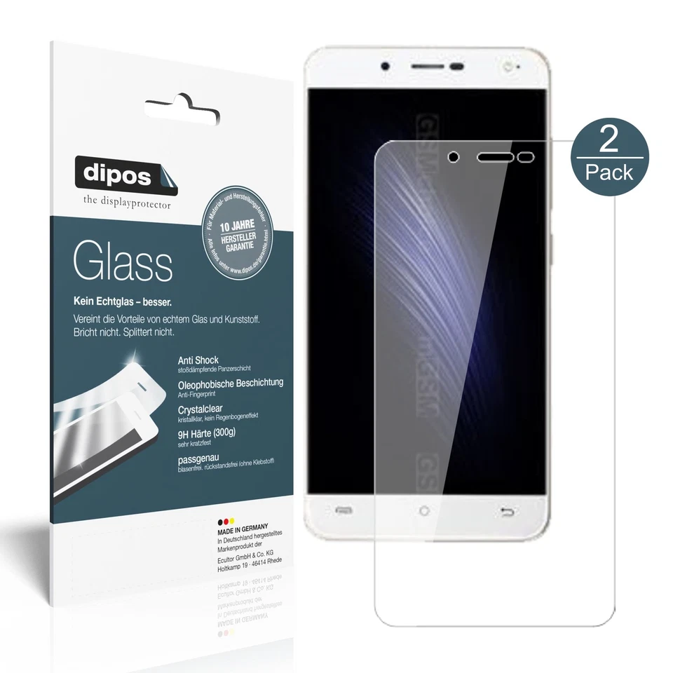 2x Protector de Pantalla para Cubot Rainbow 2 Vidrio Flexible 9H dipos Foto 1 de 4