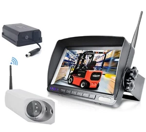 Wireless 7" Monitor Forklift Front View Camera Magnetic Base 9600mA Battery Kit - Picture 1 of 15