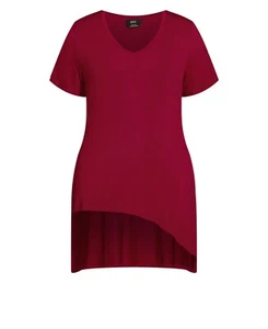 MSRP $55 City Chic Trendy Plus Size Brooklyn T-Shirt Red Size M(18) - Picture 1 of 1