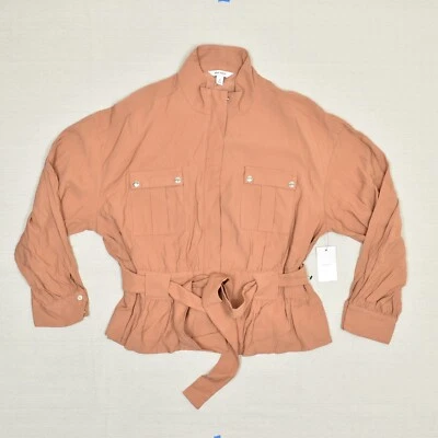 NUEVA Chaqueta Blazer Nine West Mujer Cremallera Completa Sólida Rayón Naranja Talla XL Foto 1 de 4