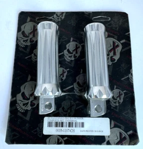 PERFORMANCE MACHINE V-CUT XTREME FOOT PEG SET HARLEY UNIVERSAL FOOT PEGS - Picture 1 of 5