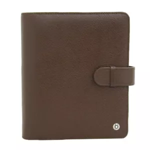 MONTBLANC Notebook Cover Meisterstuck Brown 6 Holes Leather No Box Used - Picture 1 of 7