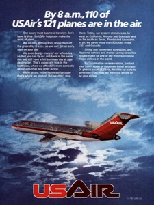 1984 US Air: 121 Flugzeuge sind in der Luft Vintage Printanzeige - Bild 1 von 1