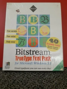 Vintage 1992 Windows Bitstream True Type Font Pack for 3.1 Software | NOS Sealed - Bild 1 von 6