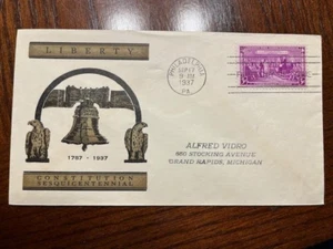 US First Day Cover - Scott 798 - Linprint cachet - Constitution Sesquicentennial - Picture 1 of 1
