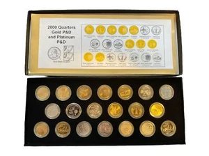 Uncirculated 2000 Quarters Layered Gold P&D And Platinum P&D - Picture 1 of 9