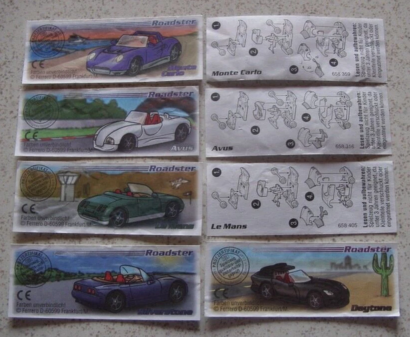 Satz BPZ  "Roadster" 1997 alle 8 verschiedenen! - Bild 1 von 1