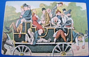 VINTAGE POSTCARD - UNITED STATES 1909 - DRUNKS ON WAGON USED - Picture 1 of 2