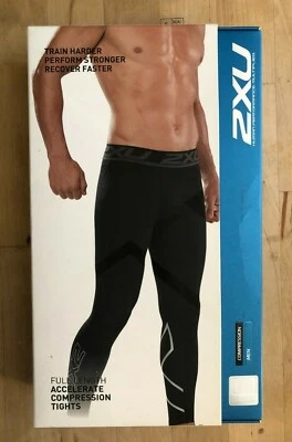2XU Accelerate Compression Full Length Men'sTights, Black, MA4476b, SMALL - Image 1 of 4