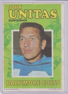 2-1971 Topps Johnny Unitas Poster Indianapolis Colts HOF EX & VG/EX - Bild 1 von 2