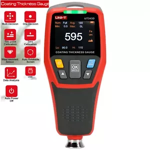 UT343D UNI-T Misuratore di Spessore Rivestimento Vernice Digitale Gamma da 0 a 1250um Sonda F/N - Foto 1 di 10