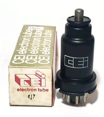 Металлическая вакуумная трубка 1 CEI 6J7 протестирована новая из старых запасов на калиброванном Hickok - Изображение 1 из 2