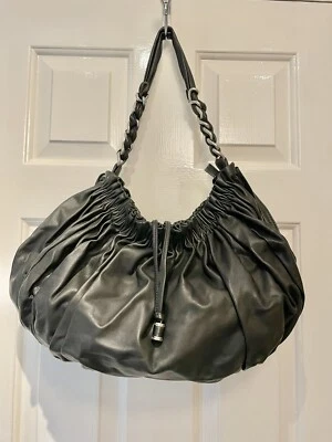 MODALU -GORGEOUS -SOFT AS SILK BLACK LEATHER SHOULDER BAG RRP £229- NEW . - Image 1 of 4